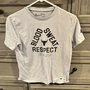 Under Armour Blood, Sweat, Respect grey tshirt, youth large